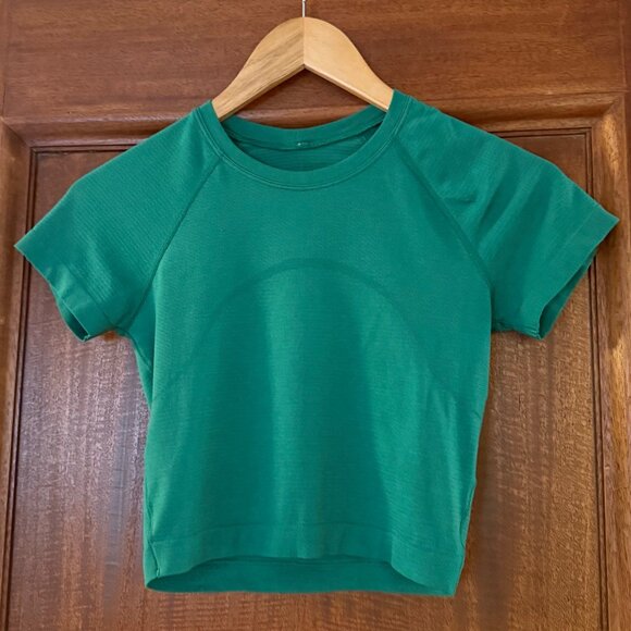 Lululemon Swiftly Tech Cropped Short Sleeve - Green size 4 - Picture 1 of 4